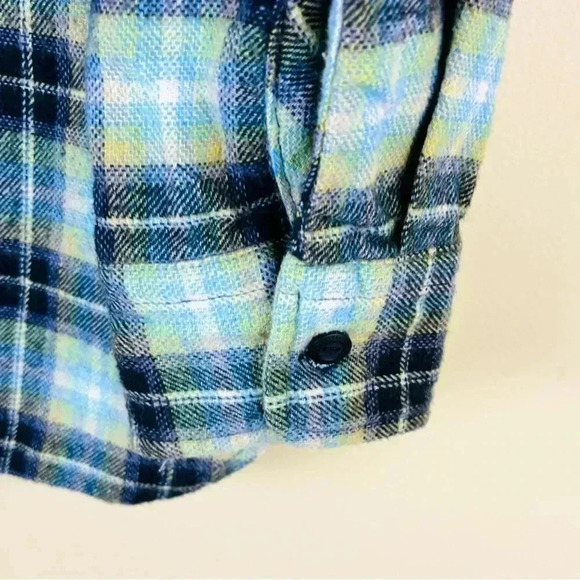 Levi’s Black/Green Plaid Flap Pocket Button Down Workers Flannel Shirt Size L - Picture 12 of 15